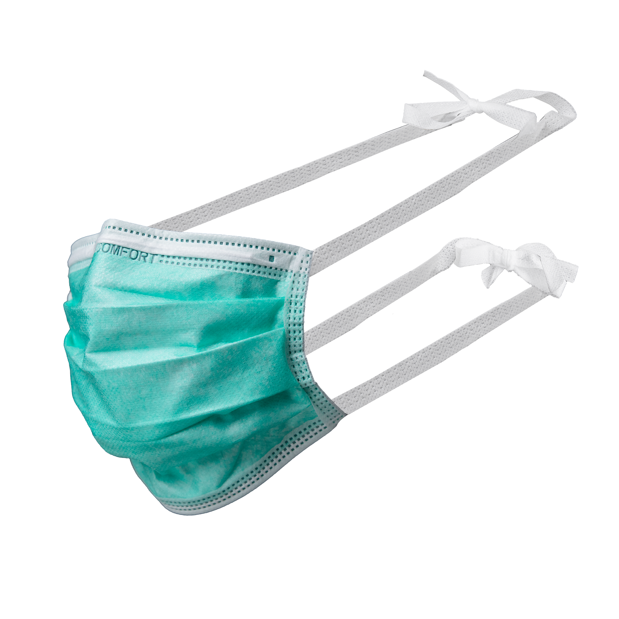 02101-G Maska Med Comfort  3-slojna na vezanje 50/1 zelena