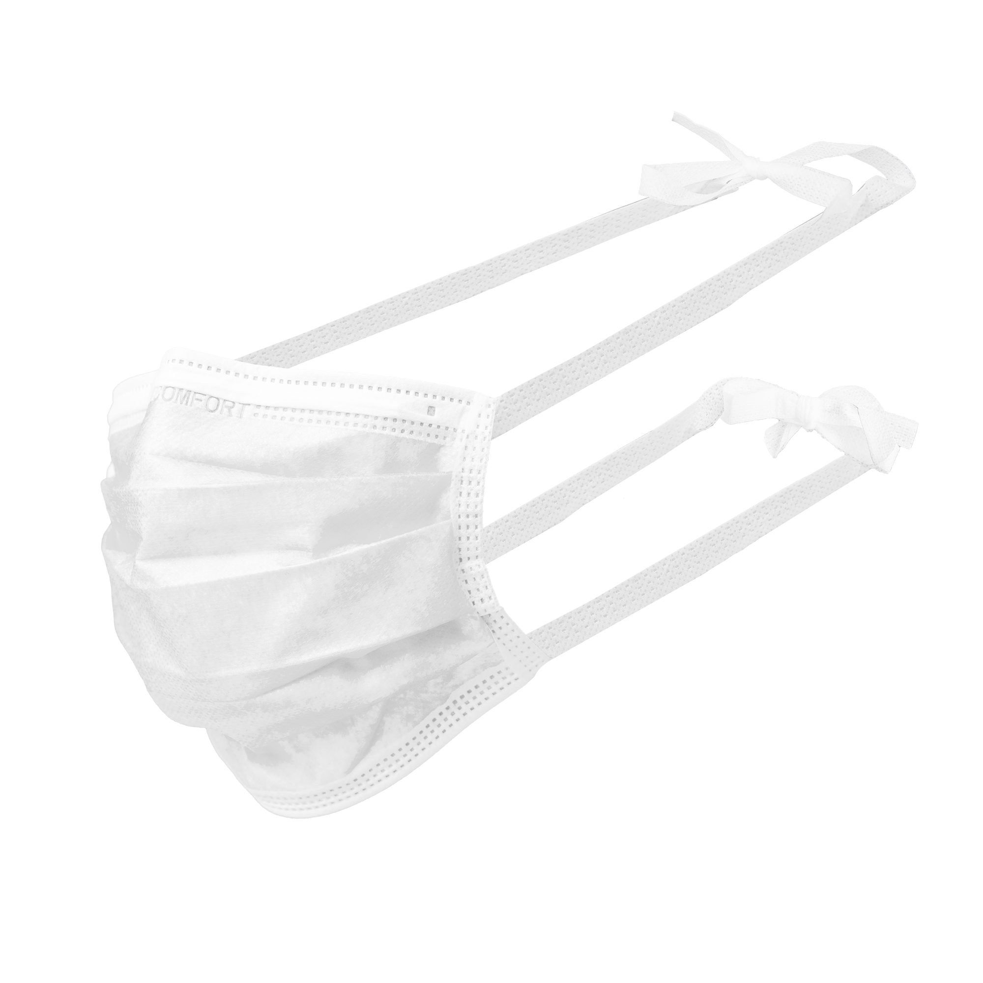 02101-W Maska Med Comfort  3-slojna na vezanje 50/1 bijela