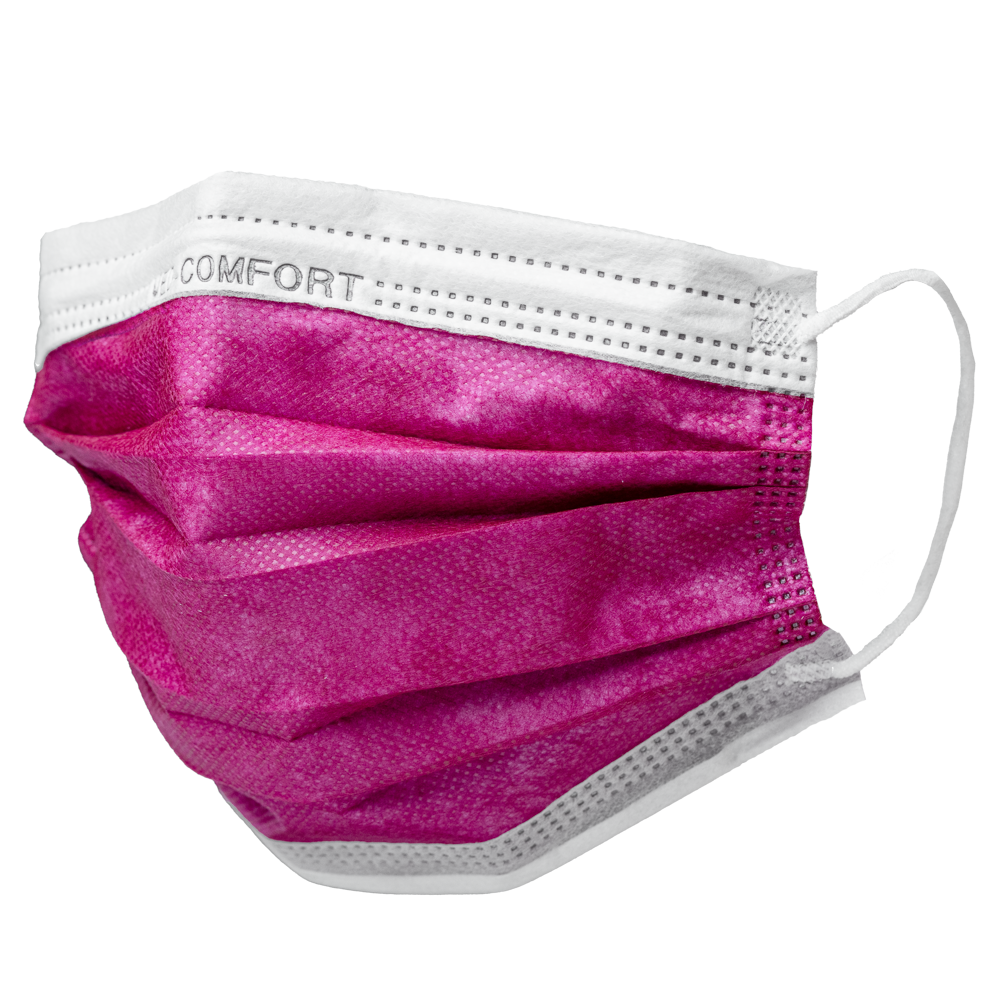 02201-BR Maska Med Comfort  3-slojna 50/1 bordo