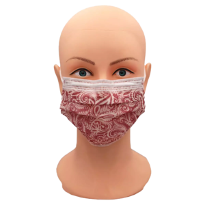 02420-WR Maska Style 3-slojna 50/1 bordo cvjetići