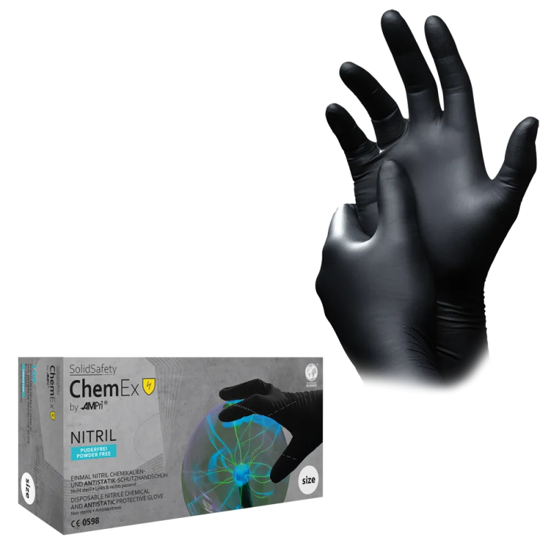 081304-XL Rukavice Solid Safety Chem nitril crne 300mm 100/1 XL