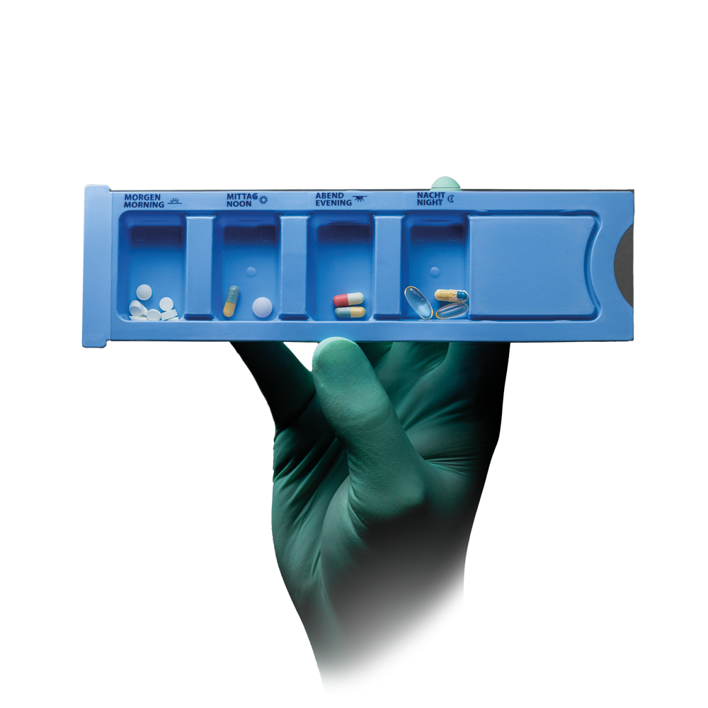 09180-B MC Dozator lijekova 4 odjeljka plavi