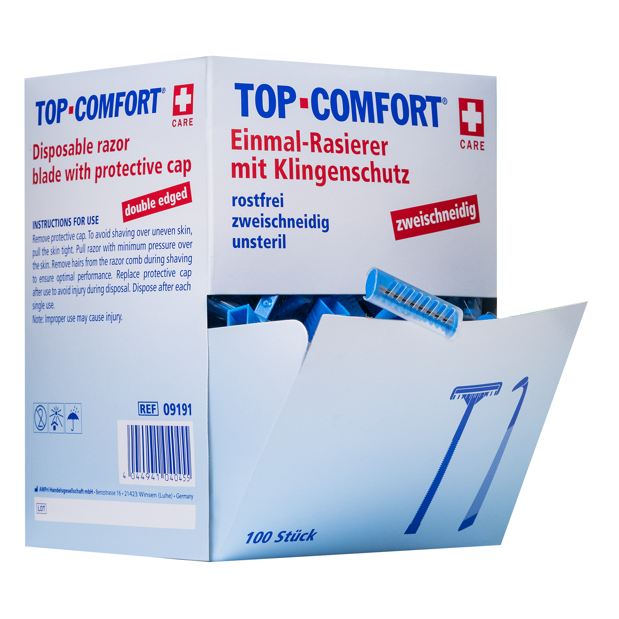 09191 Britvice  Med-Comfort jednokratne 2 oštrice  plave100/1