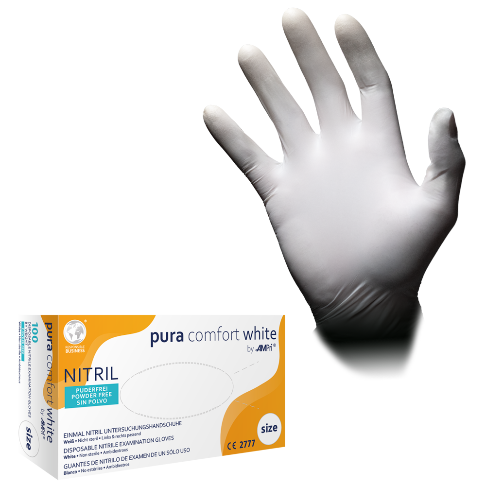 120-020-XS Rukavice Pura White Comfort 100/1 nitril XS